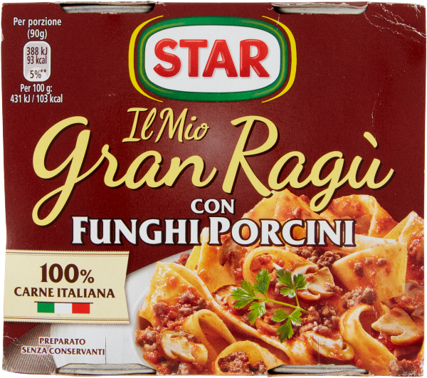 Ragu Porcini z mięsem i borowikami STAR 2 x 180 g