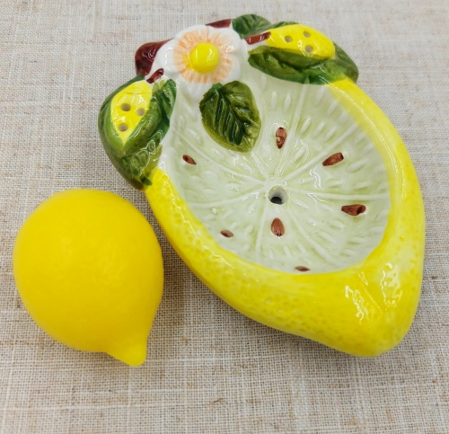 Ceramiczna mydelniczka z mydełkiem Cytryna 27 g