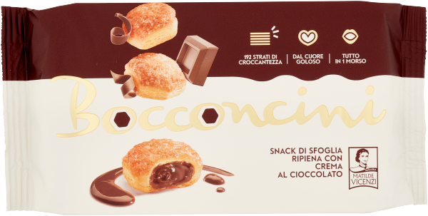 Ciastka z nadzieniem czekoladowym Bocconcini Vicenzi 100 g 8000350006280