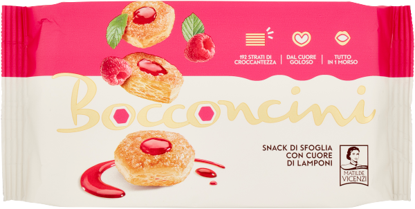 Ciastka z nadzieniem malinowym Bocconcini Vicenzi 90 g