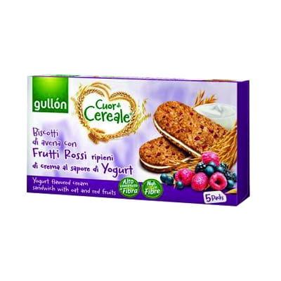 Ciastka pełnoziarniste z nadzieniem jogurtowym i owocami leśnymi Gullon 220 g