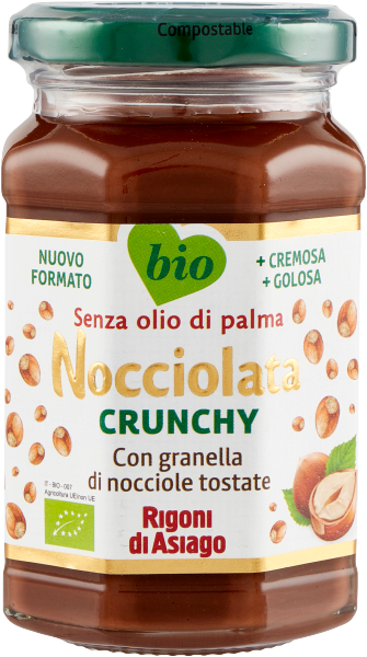 Krem orzechowo kakaowy z kawałkami prażonych orzechów Crunchy Rigoni di Asiago BIO 250 g