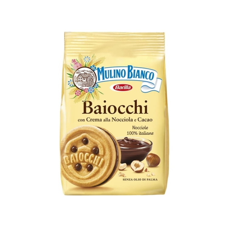Ciastka nadzienie kakao orzech BAIOCCHI Mulino Bianco 260g 8076809573252