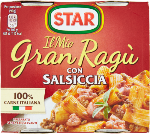 Ragu con Salsiccia na bazie kiełbasy dojrzewającej STAR 2 x 180g
8000050221716