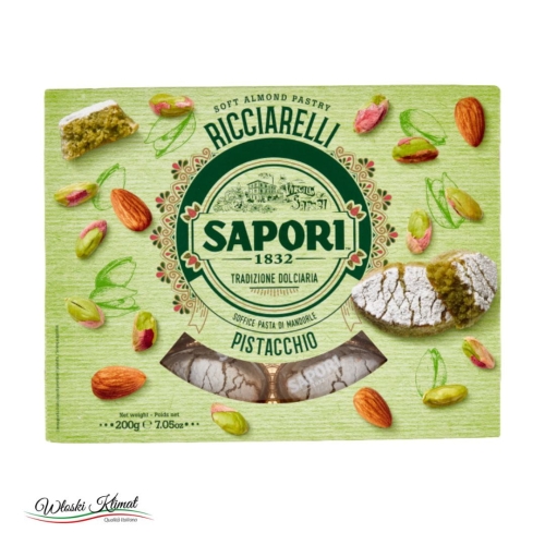 Ciasteczka z pasty migdałowej o smaku pistacjowym Ricciarelli SAPORI 200g