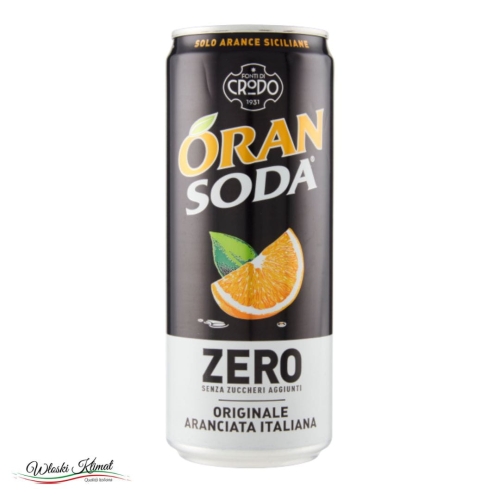 Napój gazowany bez cukru pomarańczowy Oransoda Zero Fonti di Crodo 330ml