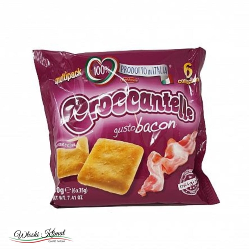 Croccantelle Bacon krakersy o smaku bekonu multipack Forno Damiani 180g
