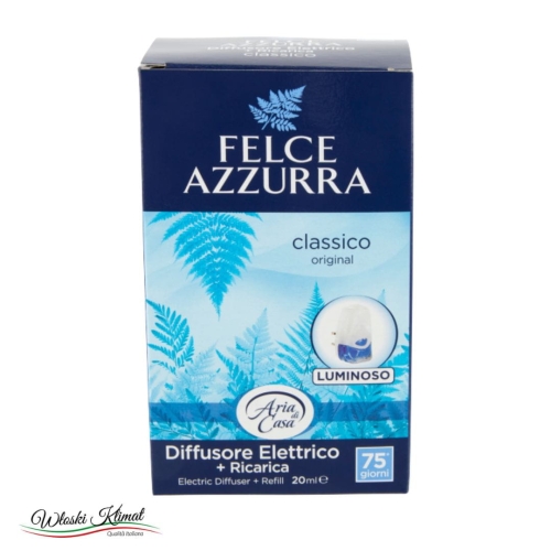 Elektryczny dyfuzor zapachu świecący Classico Felce Azzurra 20ml