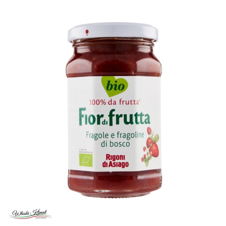 Konfitura z truskawek i poziomek leśnych ekologicznych BIO Rigoni 250g