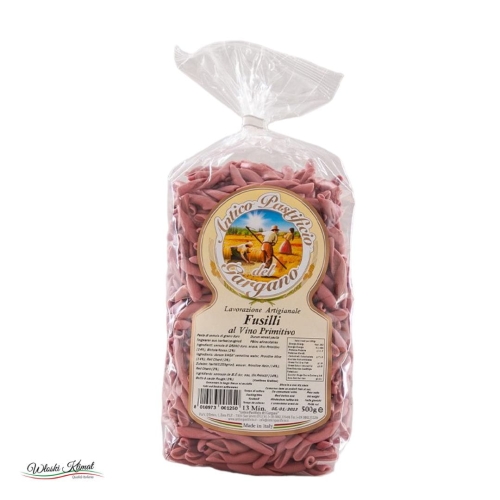 Makaron z czerwonym winem Fusilli al Vino Primitivo Antico Pastificio del Gargano 500g