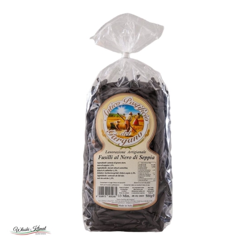 Makaron czarny Fusilli al nero di sepia Antico Pastificio del Gargano 500g