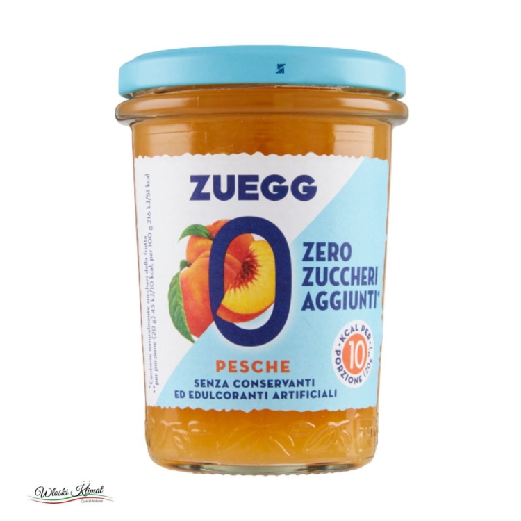 Włoska Konfitura brzoskwiniowa BEZ cukru Pesche ZUEGG 220g