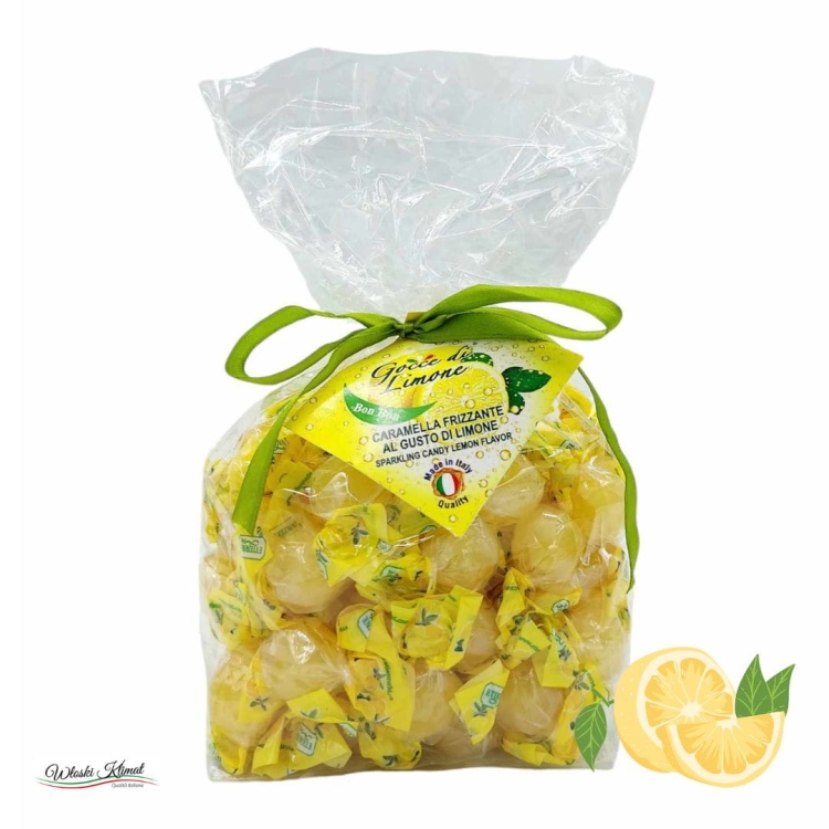 Karmelki Cytrynowe musujące Frizzante Gocce di Limone 500g 5907056365037