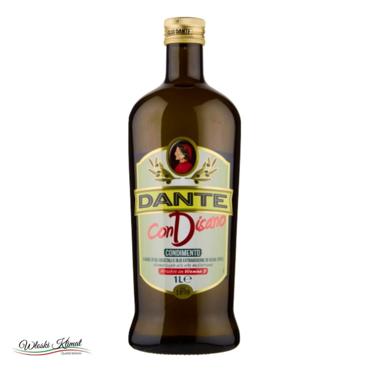 Oliwa ziołowa na bazie olejów roślinnych i oliwy z oliwek pierwszego tłoczenia ConDisano DANTE 1L 8033576196374
