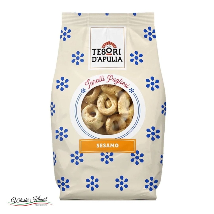 Taralli z sezamem Tesori d'Apulia 400g 8033100804140