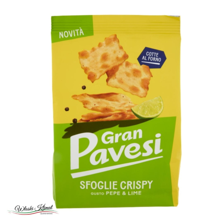 Krakersy o smaku pieprzu i limonki Pepe e Lime Gran PAVESI 150g 8013355501797