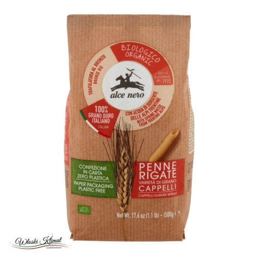 Makaron rurki Penne Rigate Capelli BIO ALCE NERO 500g