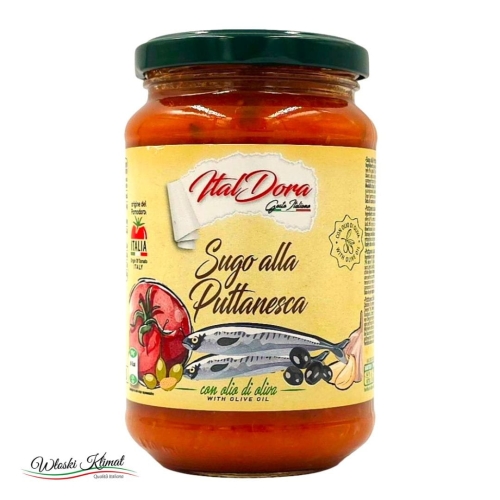 Sos pomidorowy z sardelą i oliwkami Sugo alla Puttanesca Ital Dora 350gEAN: 8054794291160