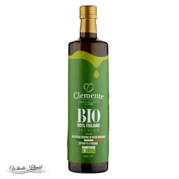 Oliwa z oliwek ekologiczna Extra Vergine Premium BIO 100% Italiano CLEMENTE 750ml EAN: 8010445004510