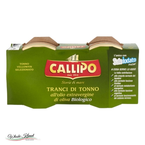 Tuńczyk w kawałkach w oliwie z oliwek ekologicznej extra virgin CALLIPO (2x70g) 140g  EAN: 8001561041930