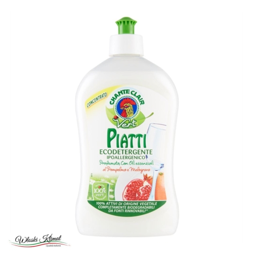 Płyn do mycia naczyń hipoalergiczny Grejpfrut z Granatem Pompelmo e Melograno Vert Chanteclair 500ml EAN: 8015194512262
