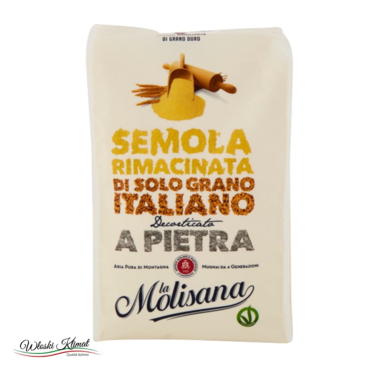 Semola z włoskiej pszenicy 100% Rimacinata a pietra Molisana 1kg EAN: 8004690258316