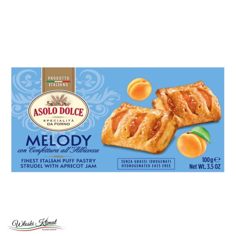 Ciastka z nadzieniem brzoskwiniowym Melody Albicocca Asolo Dolce 100g EAN: 8000105001706