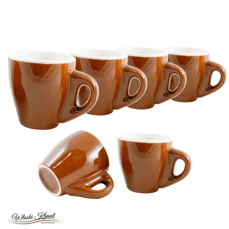Zestaw filiżanek do espresso Tazze caffe 6 szt. Brązowe