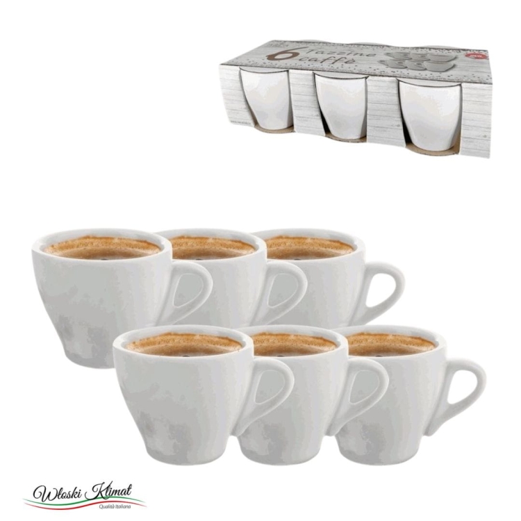 Zestaw filiżanek do espresso Tazze caffe 6 szt. Białe