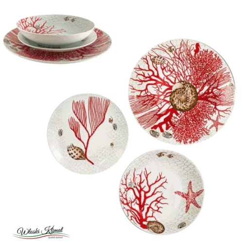 Zestaw talerzy porcelanowych 3 szt. Koralowiec Morski Coral