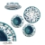 Zestaw talerzy porcelanowych 3 szt. Niebieskie Ryby Fish