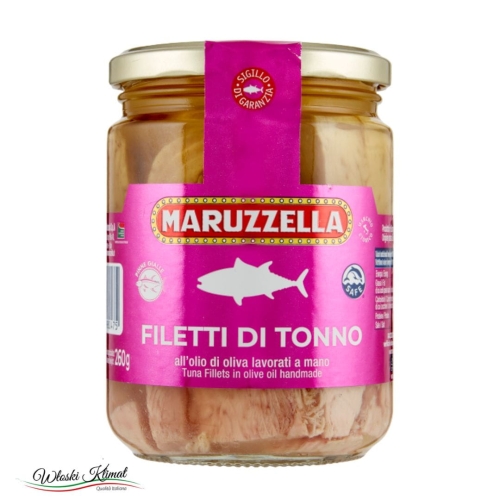 Filety z tuńczyka w oliwie z oliwek handemade MARUZZELLA 400g EAN: 8001820980475