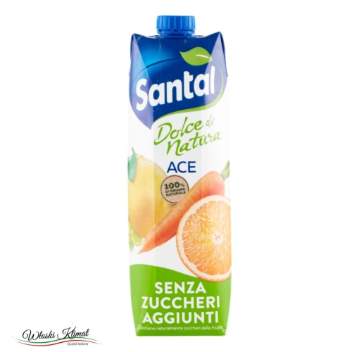 Napój bez cukru z witaminami ACE Pomarańcza Cytryna Marchew SANTAL 1L EAN: 8002580001707