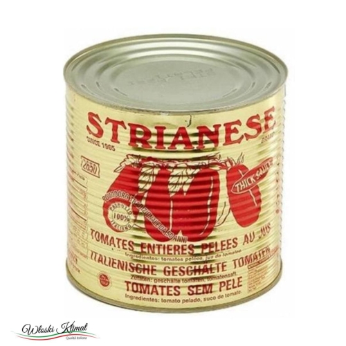 Pomidory bez skórki pelati STRIANESE 2,5kg EAN: 8003716001042