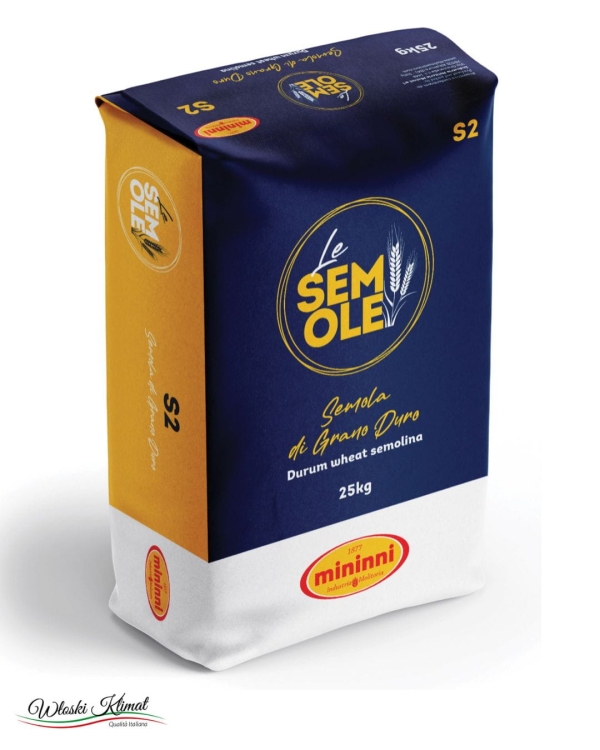 Semola z włoskiej pszenicy Grano Duro Blu MININNI 25kg EAN: 8033219010227