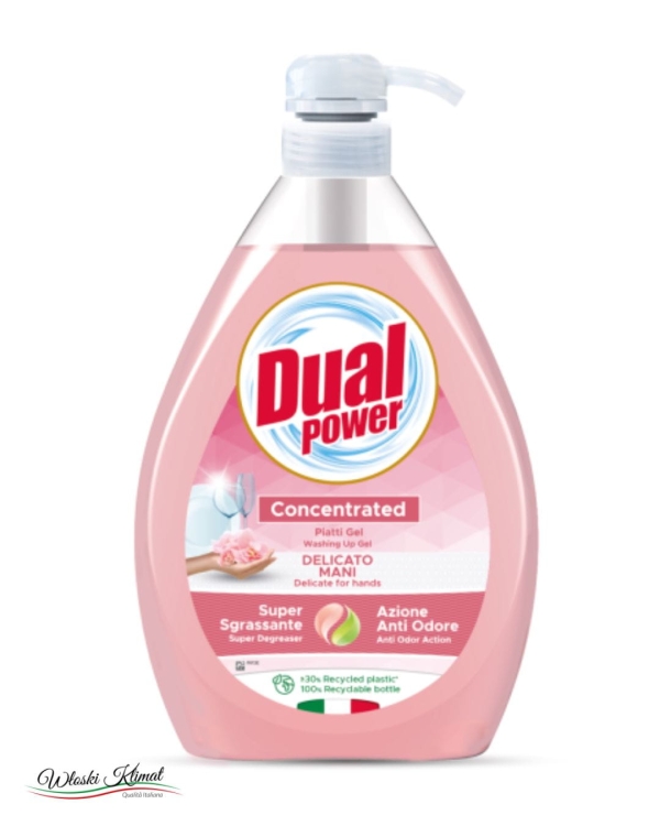 Płyn do mycia naczyń w żelu koncentrat Delicato Dual Power 1L  EAN: 8032680390579