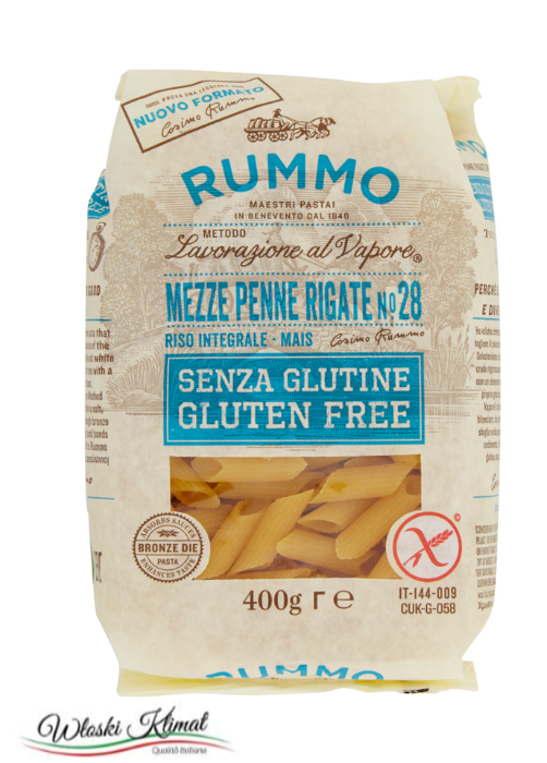 Makaron rurki bez glutenu MEZZE PENNE RIGATE no.28 RUMMO 400g EAN:8008343880282