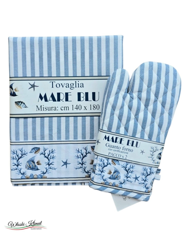 Obrus Mare Blu 100% bawełna 140 x 180 PEZZOLI
