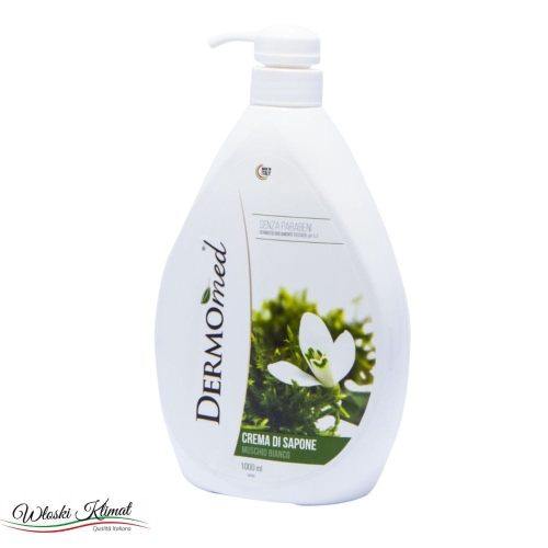 Mydło w płynie o zapachu Białego Piżma Crema Sapone Muschio Bianco Dermomed 1L EAN: 8054633831175