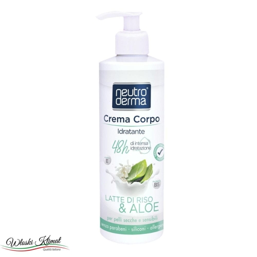 Krem do ciała nawilżający z Mlekiem Ryżowym i Aloesem Neutroderma 500ml EAN: 8033993194663