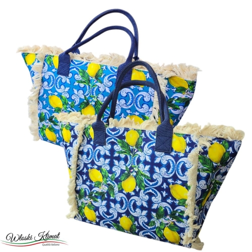 Torba z frędzlami Shopper Bag Grande Limone Etienne 96 by L&G