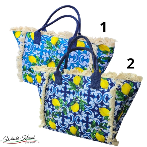 Torba z frędzlami Shopper Bag Grande Limone Etienne 96 by L&G