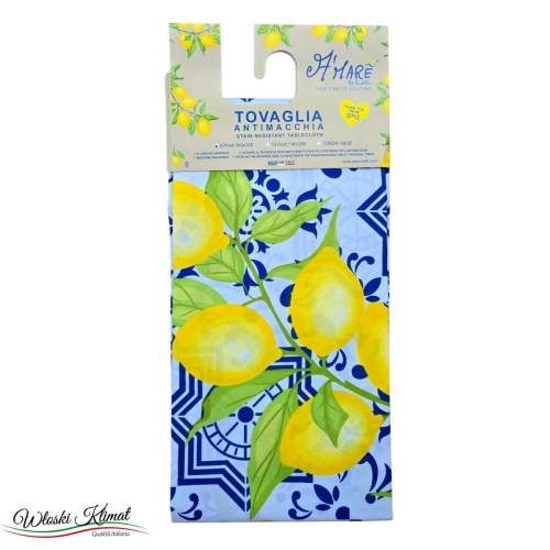 Obrus plamoodporny Cytryny Maiolica Bianco 140x180 Amare Etienne 96 by L&G