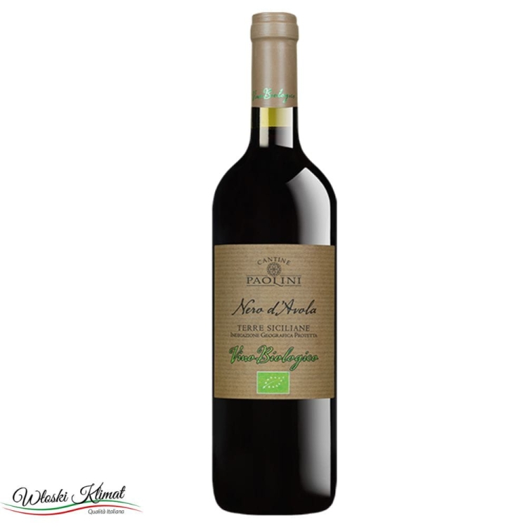 Wino czerwone wytrawne Nero d’Avola Sicilia DOC BIO Paolini 750ml Ean: 8017437002080