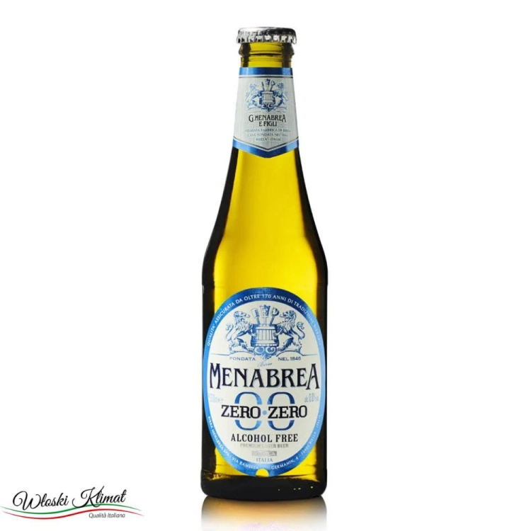 Piwo bezalkoholowe włoskie jasne Zero MENABREA 330ml 8009076000497