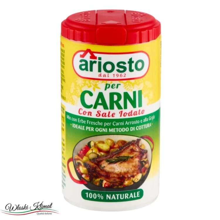 Przyprawa do mięsa 100% naturalna z solą jodowaną Per Carni Ariosto 80g  Ean 8006390010775