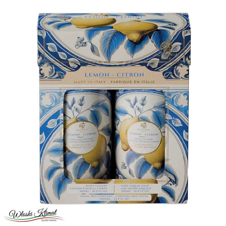 Zestaw Balsam do ciała i Mydło w płynie Cytryny Lemon Blu ALCHIMIA