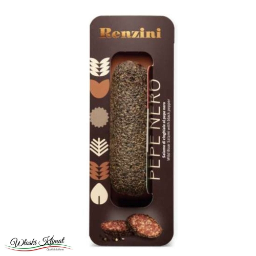 Kiełbasa Salami długodojrzewająca z Dzika i Czarnym Pieprzem Cinghiale al Pepe Nero RENZINI 180g
