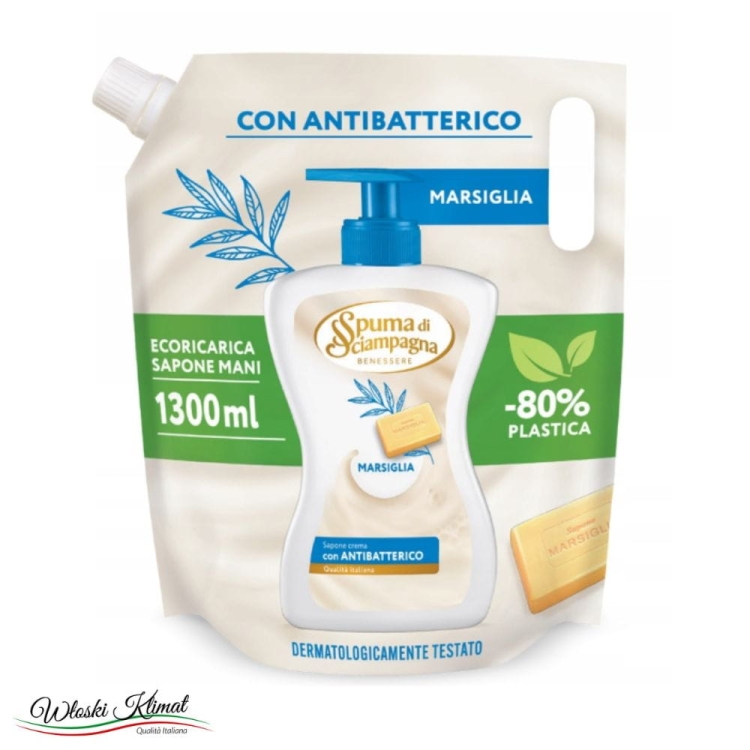 Mydło do rąk w płynie Marsylskie - zapas Spuma di Sciampagna 1300ml 8007750020366