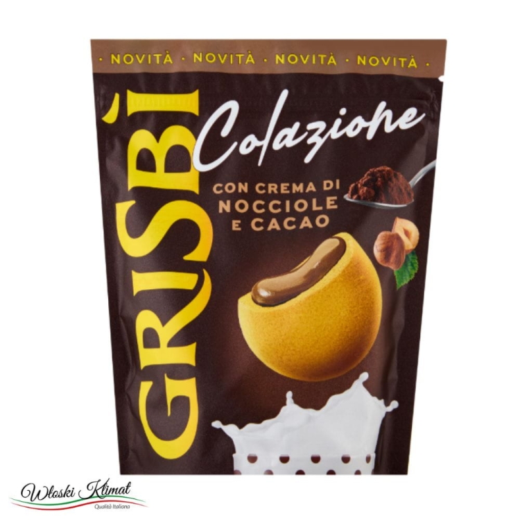 Ciastka z nadzieniem z orzechów laskowych i kakao Nocciola Grisbi 225g 8000350008963